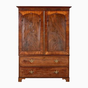 English Mahogany Linen Press, 1870s