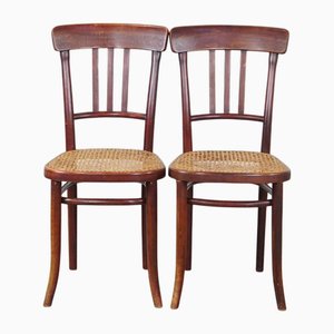 Set of Vintage Bistro Chairs with Matted Seats from Thonet
