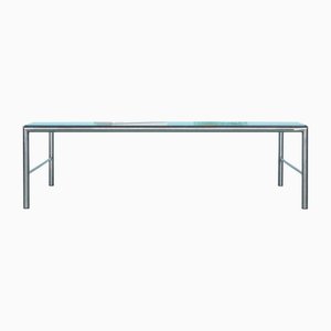 Mesa de centro minimalista de vidrio, años 80
