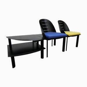 Fauteuils et Table Basse par Patrice Bonneau, 1990s, Set de 3