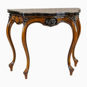 Walnut Wood & Veneer Card Table, Late 19th Century