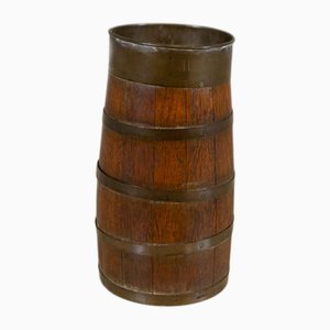 Oak Barrel Umbrella Stand, Early 20th Century