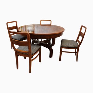 Table de Salle à Manger Art Déco avec Chaises par Jindřich Halabala pour Up Závody, 1920s, Set de 5