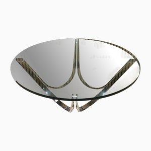 Coffee Table in Glass & Chrome by Werner Linder for Bacher, 1960s