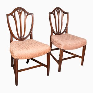 Antike englische Hepplewhite Beistellstühle aus Fruitwood, 1790, 2er Set