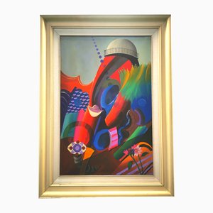 Walter Visioli, Fantastic World, 1975, Öl auf Leinwand, Gerahmt