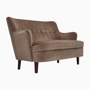 Vintage Danish Two-Seater Sofa in Green Furniture Velour, 1970s