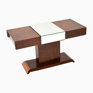 Art Deco Walnut Mirrored Coffee Table, 1930