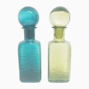Caraffe Mid-Century con tappo sferico, set di 2