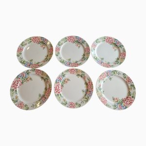 Rose Garden Plate Service from Atelier d'Art de Showa Japon, 1980s, Set of 6