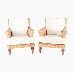 Chaises Bergère Seagrass, 1980s, Set de 2