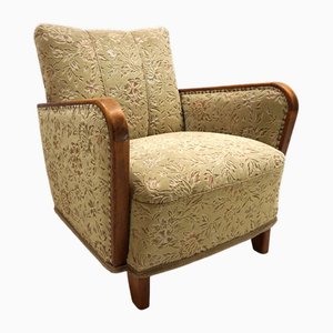 Silla Art Déco de Jacquard Samtstoff, años 30
