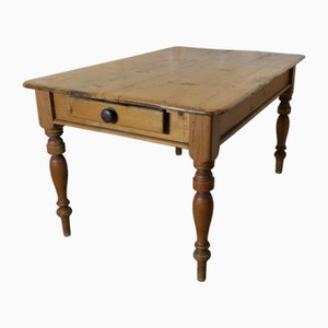 Table de Cuisine de Ferme en Pin, 1890s