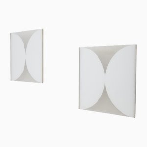 Appliques Murales Blanches par Bobo Piccoli pour Fontana Arte, 1970s, Set de 9