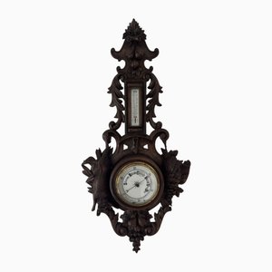 Baromètre Victorien Antique Android de la Forêt-Noire, 1860s