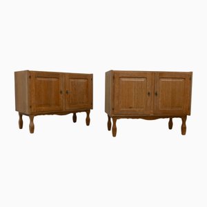Moderne dänische Eichenholz Schränke von Kjærnulf, 1960er, 2er Set