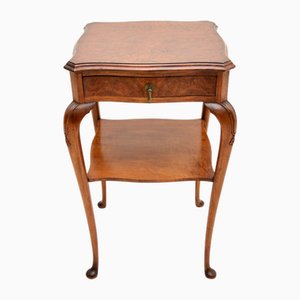 Burr Walnut Two Tier Side Table, 1900s