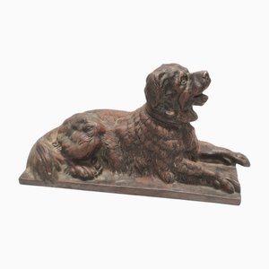 Antique Cast Iron Reclining Dog, 1850s-1900s