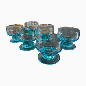 Blue Crystal Glasses from Cristalleries Lorraines, 1970s, Set of 6