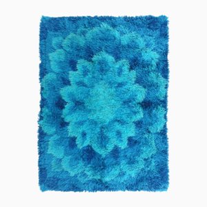 Tappeto Rya Pile Pop Art con fiori, Scandinavia, anni '60