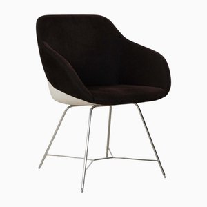Poltrona Turtle in tessuto marrone nero di Walter Knoll / Wilhelm Knoll