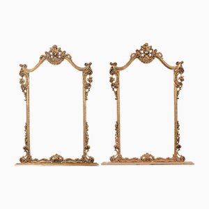 Cornici intagliate dorate in stile rococò, anni '60, set di 2