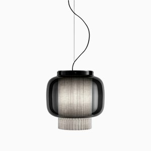 Graue Manila T Pe Textile Hängelampe von Sebastian Herkner für Parachilna