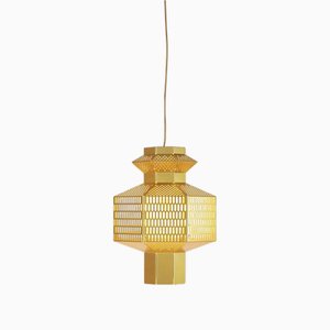 Ma-Rock T Pe Golden Suspension Lamp by Jaime Hayson for Parachilna