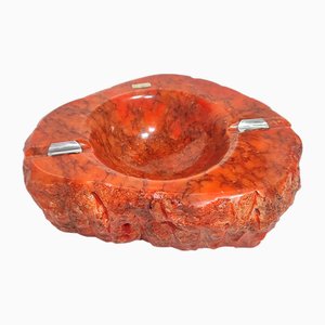 Alabaster and Silver Ashtray. Italy, 1960s