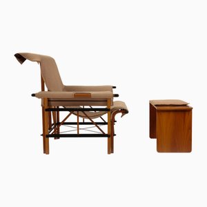 Sessel mit Pouf, 1980er, 2er Set