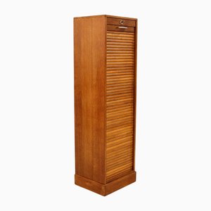 Single Roller Shutter Archive Filing Cabinet, France, 1960s