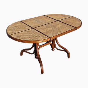 Vintage Dining Table with Cane Top attributed to Mundus, Former Yugoslavia, 1960s