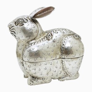 Conejo jemer camboyano antiguo en plata