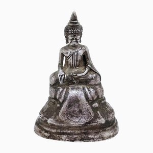 Artista camboyano, Buda Khmer, siglo XIX, plata