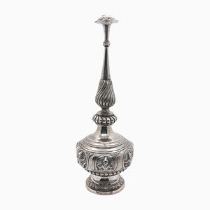 Aspersor de agua de rosas Gulab Pash Madras antiguo de plata esterlina del sur de la India