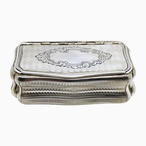 Antique Austrian Snuffbox Guilloché in Silver, Former Austro-Hungary