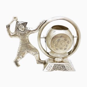 Colador de té antiguo de plata 900, Vietnam, de principios del siglo XX