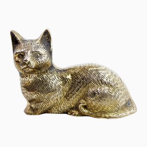 Gato vintage de latón, años 70