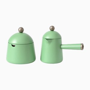 Lattiera e zuccheriera in acciaio inossidabile di Lavazza, anni '80, set di 2