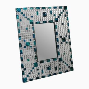 Table Mirror and Crystal Mosaic Photo Frame by Vetreria Darte, Italy, 1990s