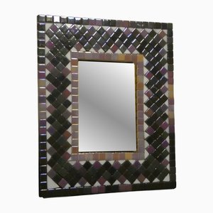 Table Mirror and Crystal Mosaic Photo Frame by Vetreria Darte, Italy, 1990s