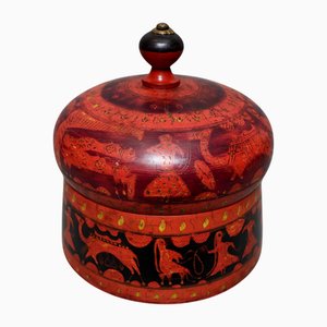 Boîte à Épices Vintage en Bois Laqué, 1950s