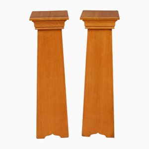 Arts and Crafts Sockel aus Eiche, 1900, 2er Set