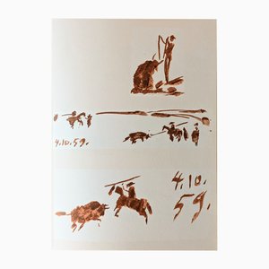 Pablo Picasso, Matadores: Picadors & Bulls, 1961, Litografía