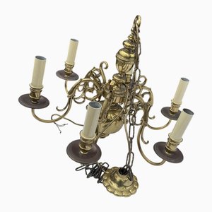 Mid-Century Dutch Brass Chandelier, 1950s