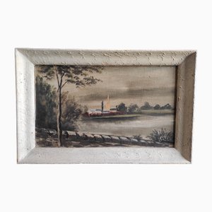 Gallet, Landscape, 1950s, Oil on Canvas, Framed