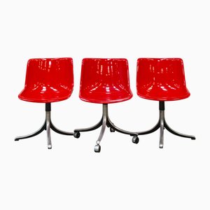 Modus Swivel Chairs by Osvaldo Borsani for Tecno, 1970s, Italy, Set of 3