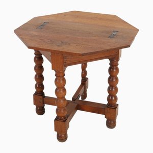 Antique French Octangular Folding Table in Oak, 1850