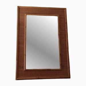 Bamboo and Cane Mirror attributed to Dal Vera, 1970s