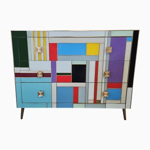 Kommode aus Farbglas, 1980er